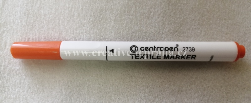 CENTROPEN popisovač na textil oranžový - 1,8mm